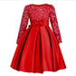 Carisa Europe et Amérique automne et hiver robe pour enfants robe de princesse à manches longues robe de fille de fleur femme costumes en dentelle violette en gros