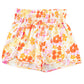 Short d'athlétisme taille haute à motif floral rétro orange