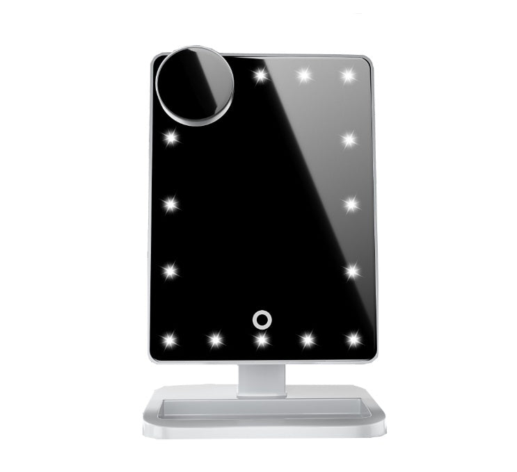 Petit miroir de maquillage avec 20 LED lumière Bluetooth, musique et haut-parleur