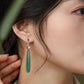 Boucles d'oreilles à tige en agate verte et calcédoine