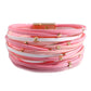 Bracelet vintage en cuir souple avec perles pour femme
