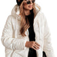 Manteau bouffant matelassé uni blanc avec capuche et fermeture à glissière