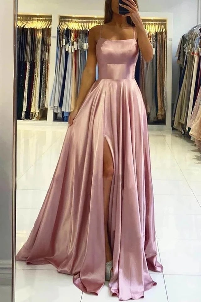 Robe de soirée, robe de bal, formelle, simple, fendue