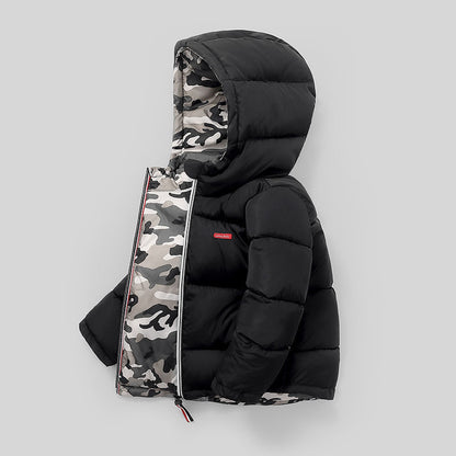 Veste d'hiver rembourrée à double face pour enfants