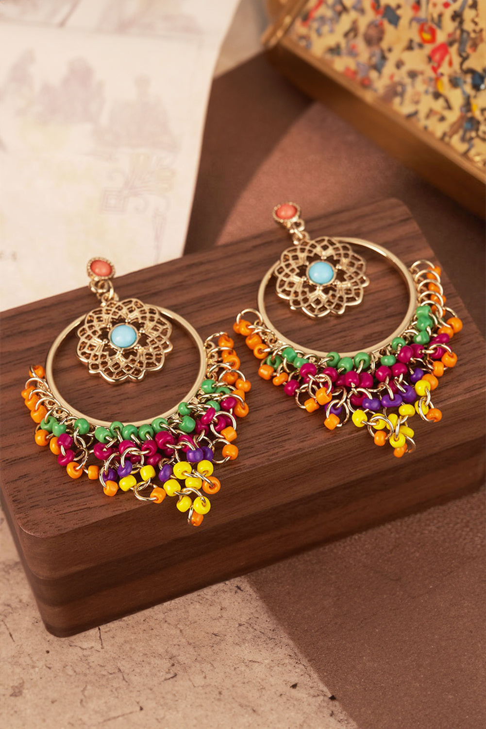 Boucles d'oreilles pendantes Boho Charms en or