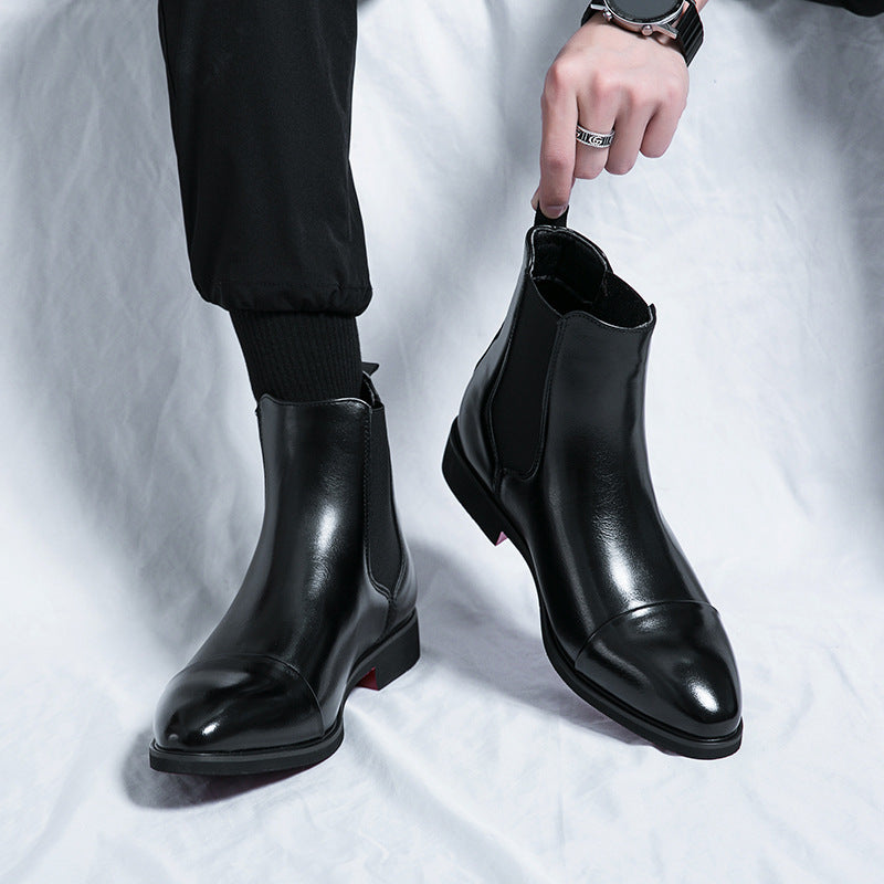 Bottes Homme – Cuir, Hautes, Bout Pointu & Semelles Rouges