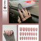 Faux ongles – Stiletto longs, transparents, mat, complets, avec colle