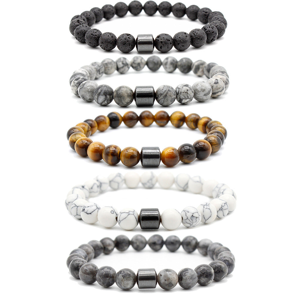 Bracelet œil de tigre en pierre noire