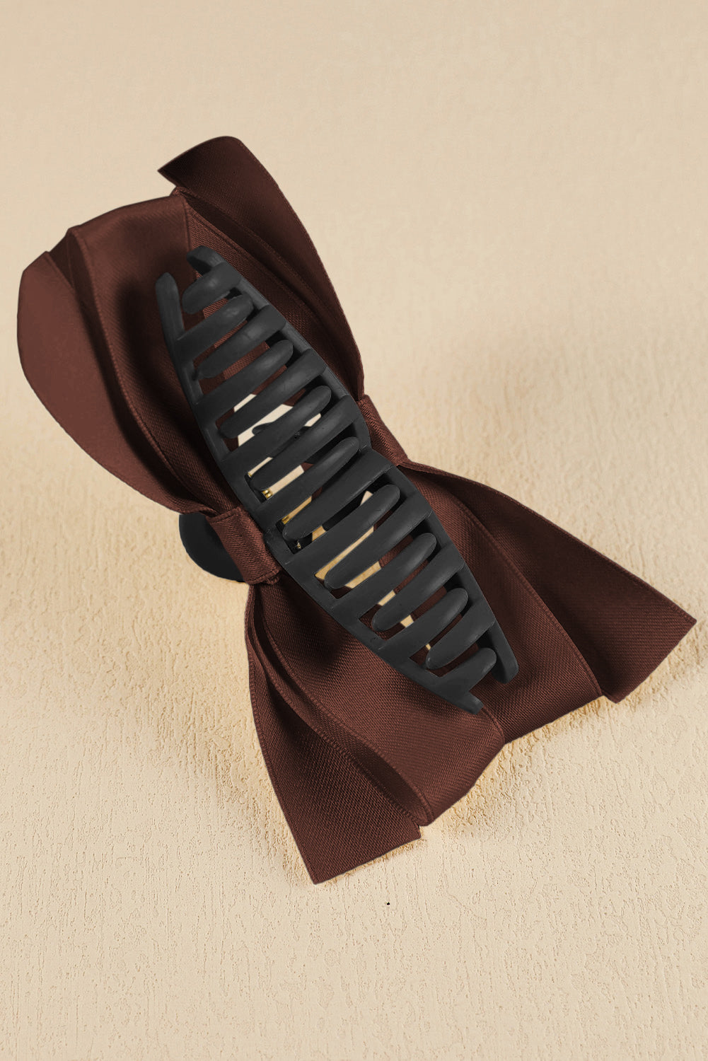 Barrette à cheveux avec ruban décoratif de couleur unie noire
