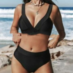 Bikini sexy slim de couleur unie pour femme