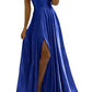 Robe de soirée, robe de bal, formelle, simple, fendue