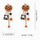 Boucles d'oreilles en strass orange Halloween Citrouille Fantôme Tassel