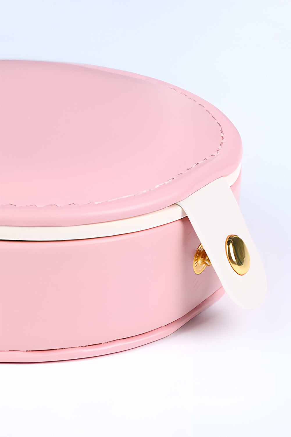 Mallette d'organisation pour bijoux rose pâle avec miroir