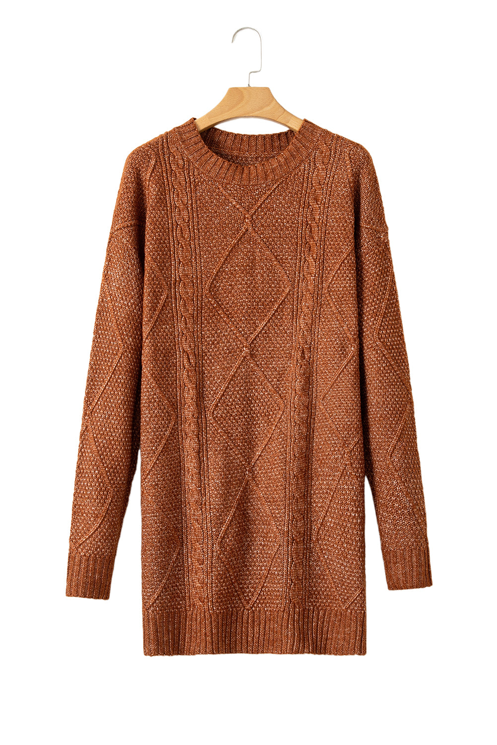 Robe chasuble à épaulettes en maille torsadée vert brumeux