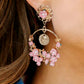 Boucle d'oreille goutte d'eau rose Boho Flower Vintage