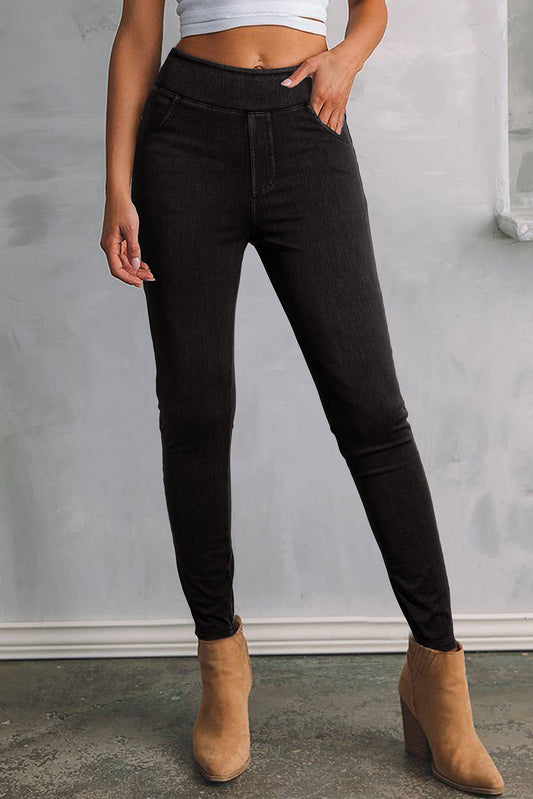 Leggings en denim extensible avec poche arrière