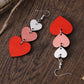 Boucles d'oreilles pendantes en forme de coeur de la Saint-Valentin rouge