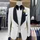 Ensemble de costume noir brillant pour homme, 3 pièces, costumes de mariage en dentelle pour garçons d'honneur