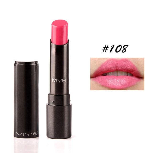 Rouge à lèvres mat MYS – Longue tenue, teinte, gloss, maquillage rouge.