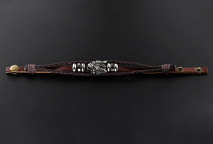 Bracelet de loup en cuir vintage