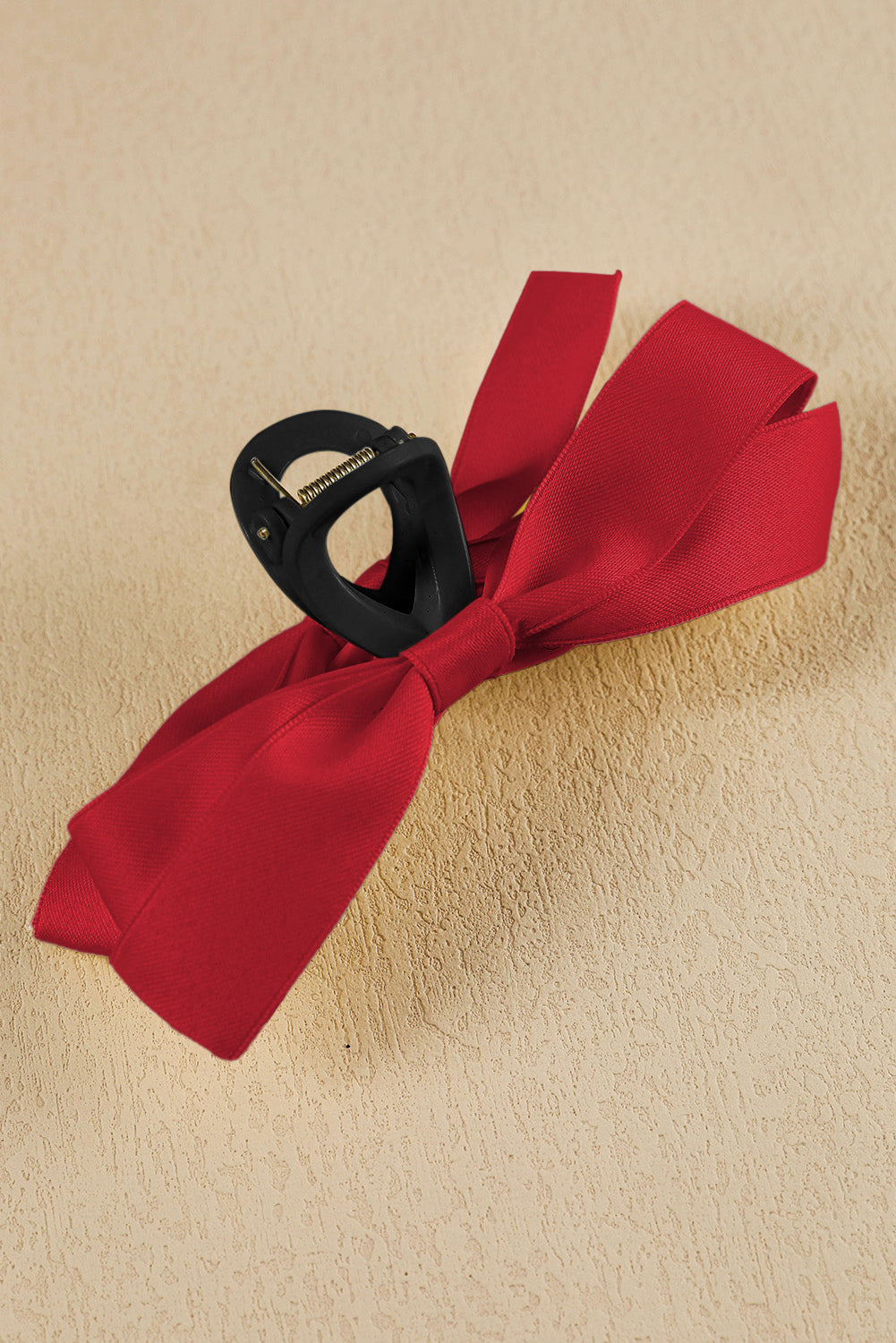 Barrette à cheveux avec ruban décoratif de couleur unie noire
