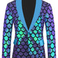 Costume homme en velours coloré à paillettes et écailles