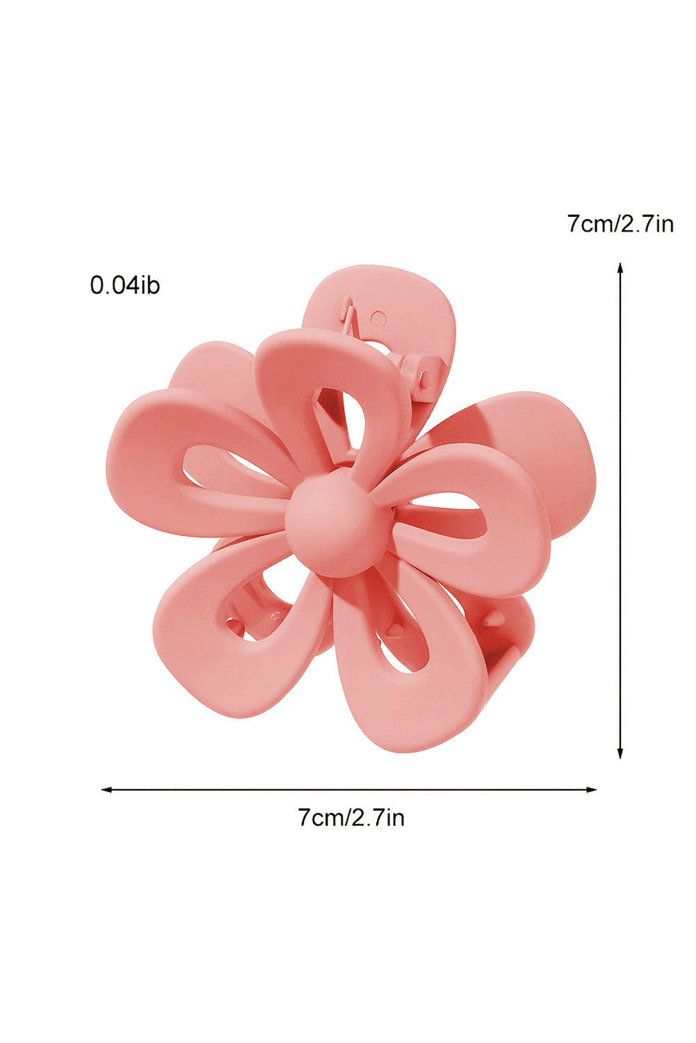 Clip à griffes en forme de fleur creusée rose pâle