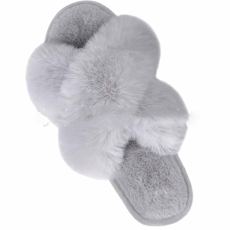 Chaussons femme confortables en fausse fourrure