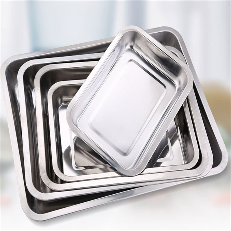 Plateaux de stockage en acier inoxydable carrés ou rectangulaires