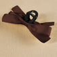Barrette à cheveux avec ruban décoratif de couleur unie noire