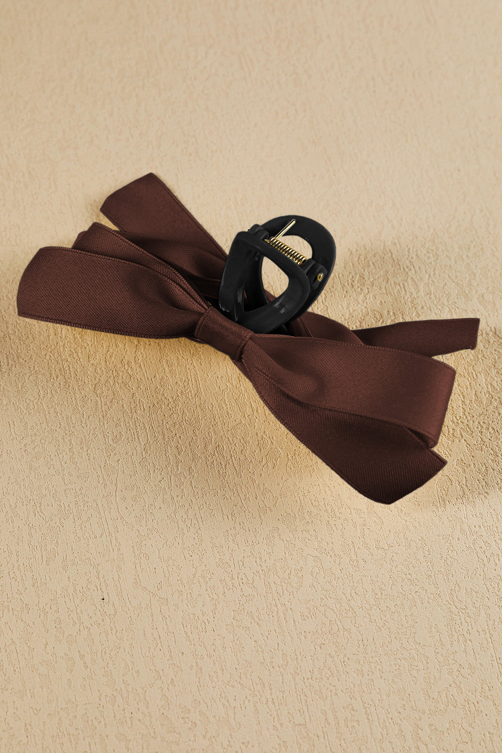 Barrette à cheveux avec ruban décoratif de couleur unie noire