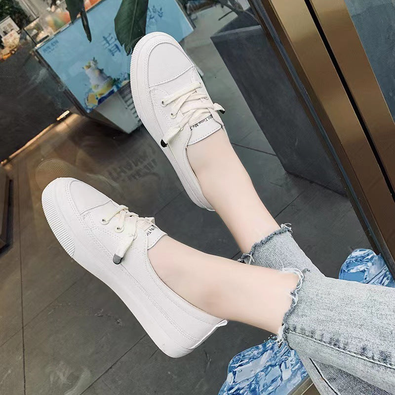 Women's white shoes with personality fashion simplicity and casual Japanese style women's board shoes for women