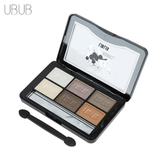 Palette Ombres à Paupières UBUB – 6 Couleurs, Shimmer, Métallique