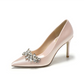 Chaussures de Mariée – Satin Champagne, Cristal & Talon Aiguille