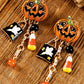 Boucles d'oreilles en strass orange Halloween Citrouille Fantôme Tassel