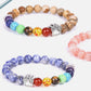 Bracelet en pierre naturelle colorée blanc bleu amour petit et cœur