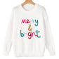 Pull en tricot à col rond Merry & Bright à paillettes blanches