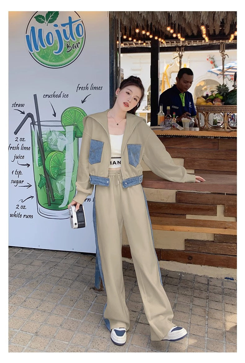 Jogging de sport de loisir à couleurs contrastées pour femmes