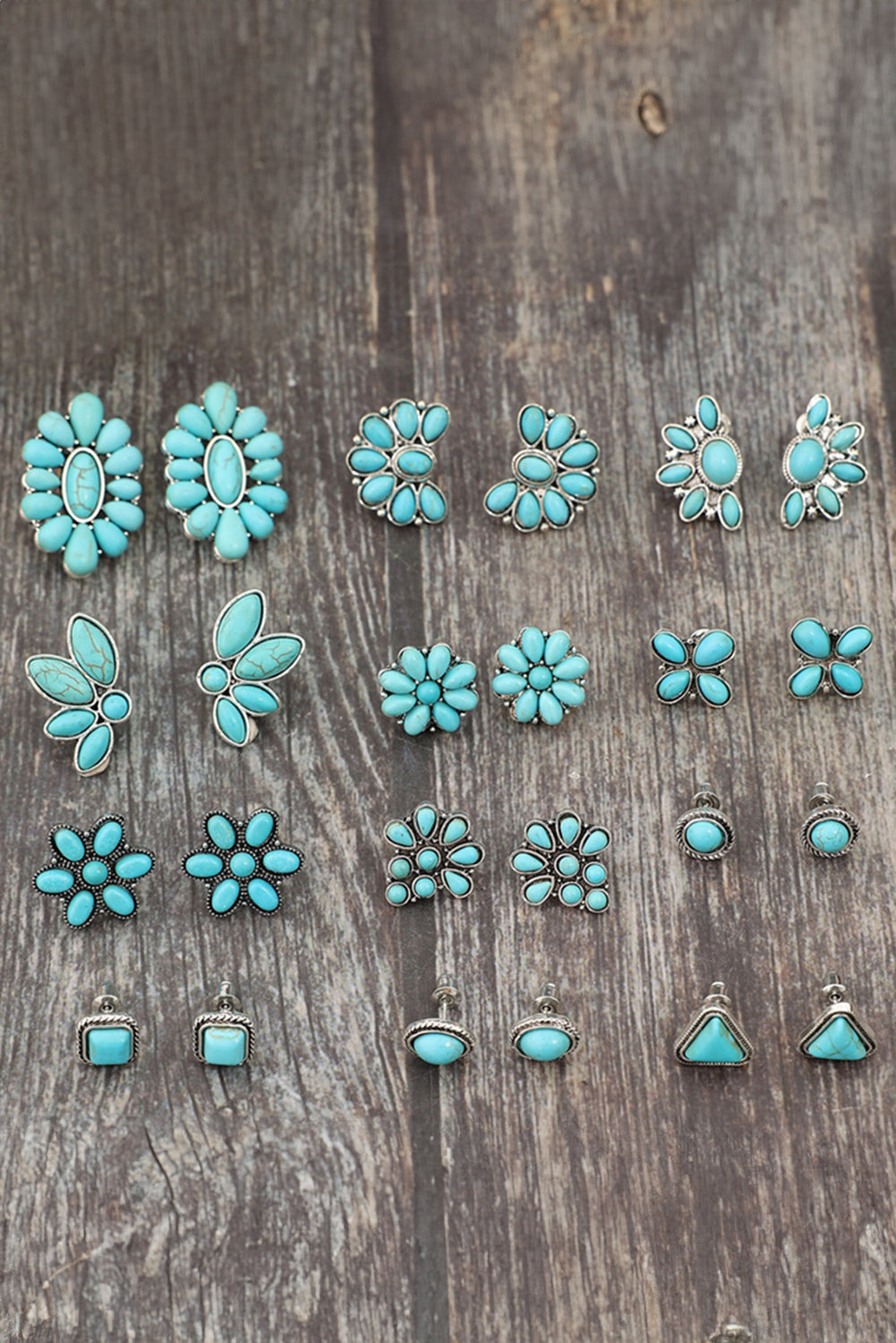 Boucles d'oreilles Boho avec incrustation de turquoise