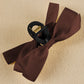 Barrette à cheveux avec ruban décoratif de couleur unie noire