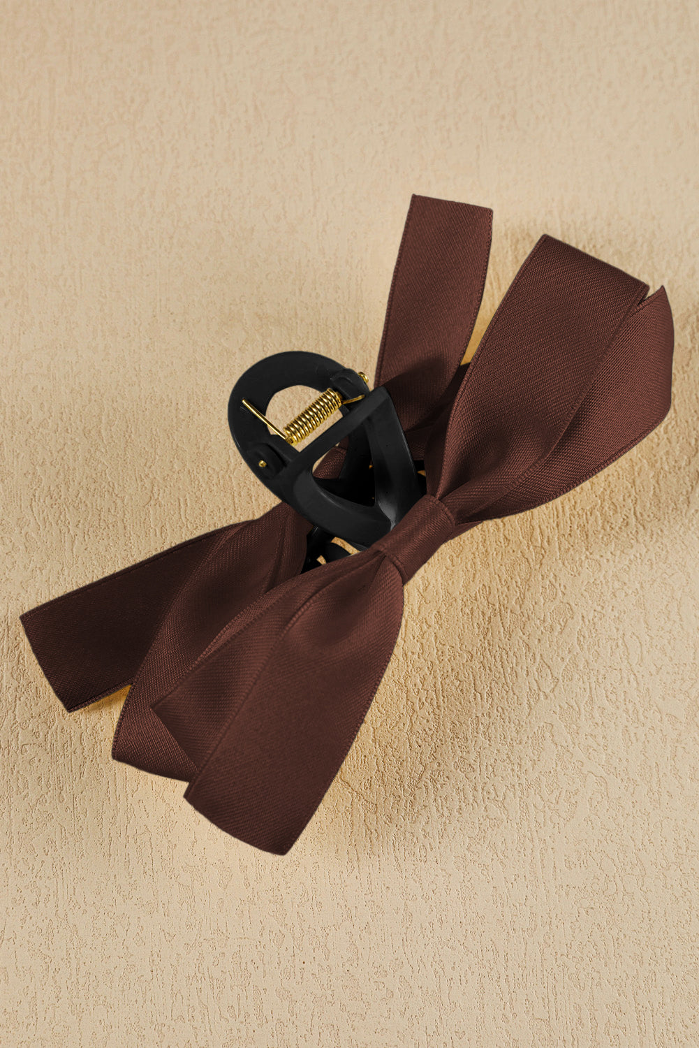 Barrette à cheveux avec ruban décoratif de couleur unie noire