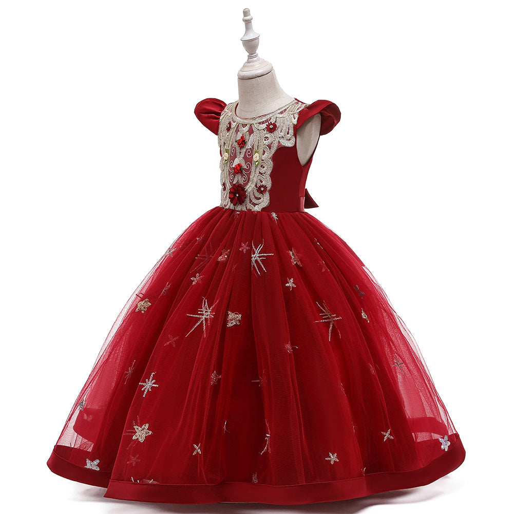 Robe de soirée pour banquet, tutu de princesse pour fille, costume de spectacle pour petite hôte