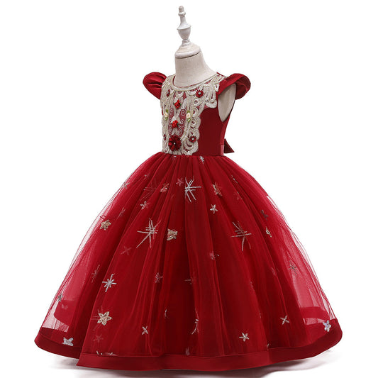 Robe de soirée pour banquet, tutu de princesse pour fille, costume de spectacle pour petite hôte