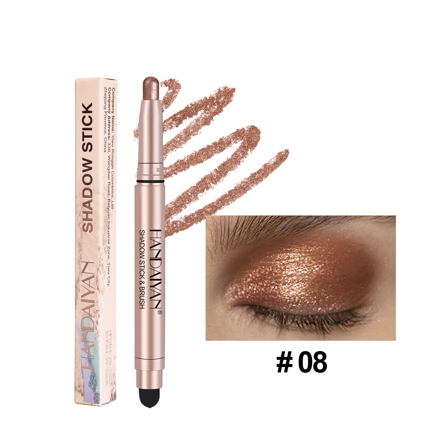 Stick d'ombre à paupières nacré ultra-brillant pour femmes