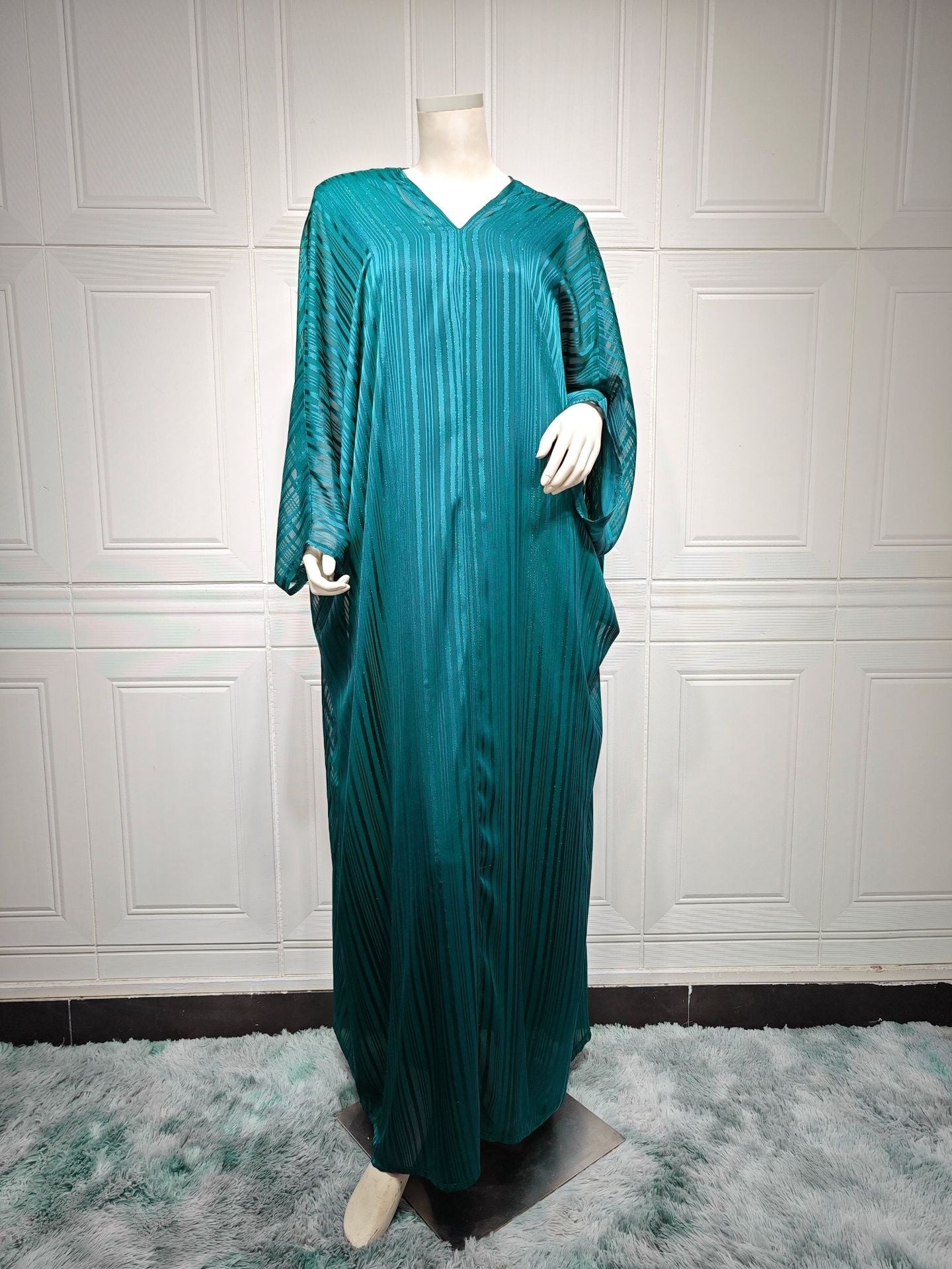 Robe  Soirée Abaya musulmane tendance, robe noire en tissu brillant, ensemble deux pièces