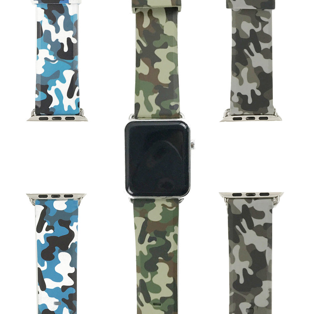 Bracelet en silicone motif camouflage pour homme et femme