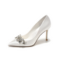 Chaussures de Mariée – Satin Champagne, Cristal & Talon Aiguille