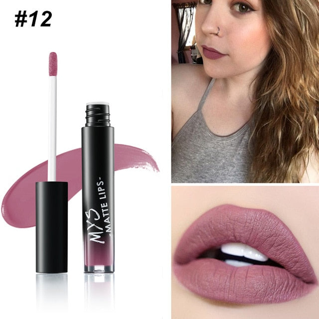 Rouge à lèvres liquide mat MYS – Teinte, waterproof, longue tenue, gloss nude.