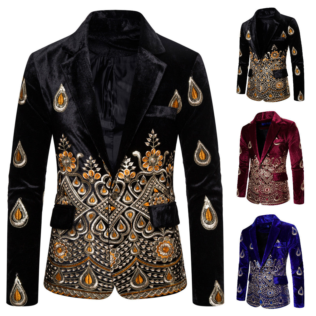 Costume de loisirs à simple boutonnage et imprimé ethnique pour homme