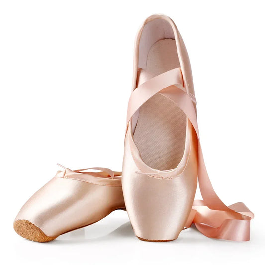 Chaussures de ballet – Pointes professionnelles, avec rubans, pour enfants & adultes